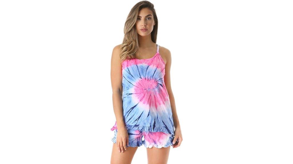 colorful ruffle pajama set