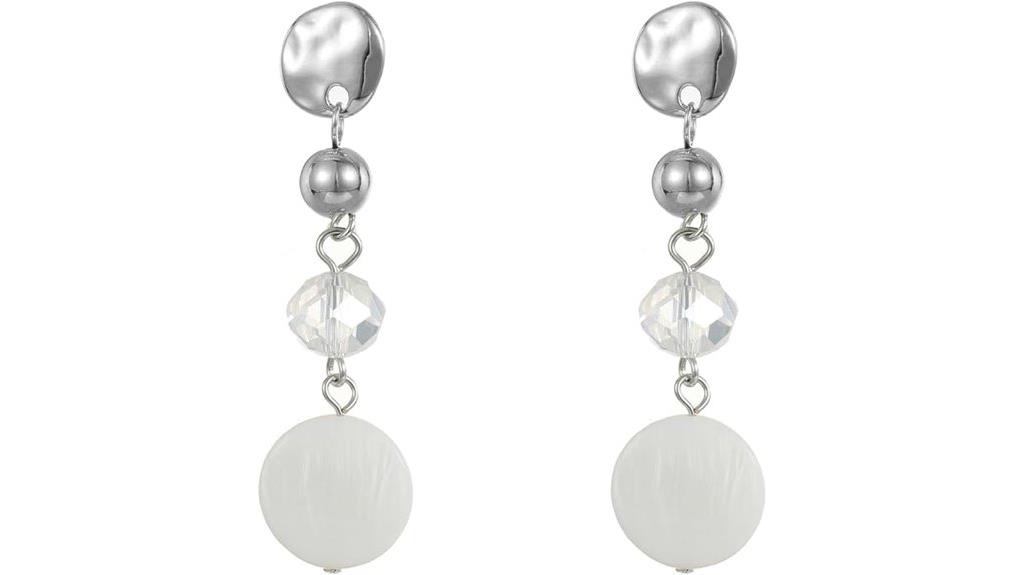 colorful shell bead earrings