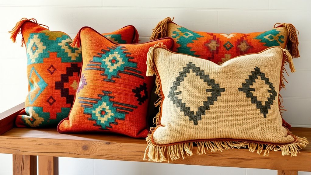 colorful southwestern pillow decor