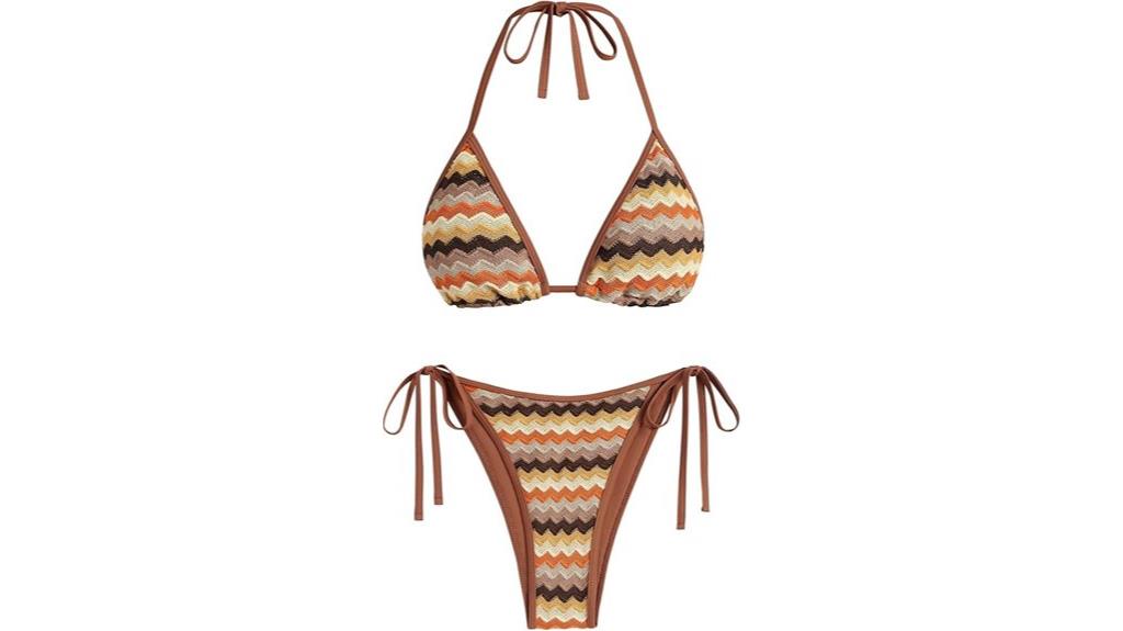 colorful striped triangle bikini