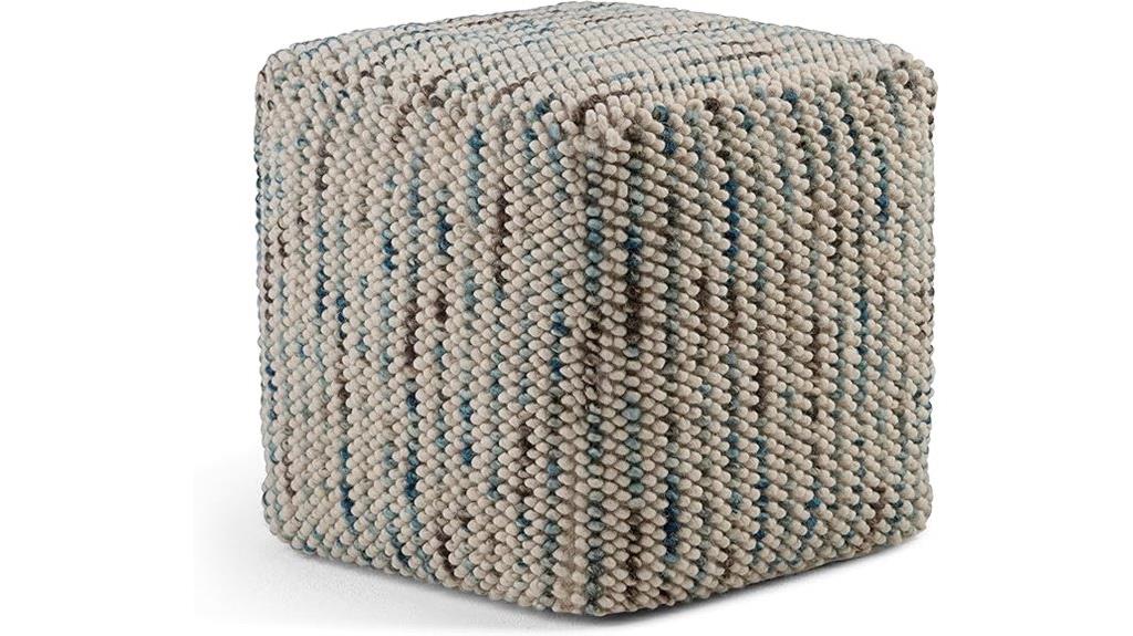 colorful woven pouf seat
