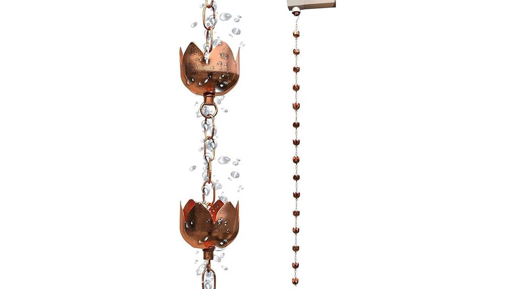 copper lotus rain chains