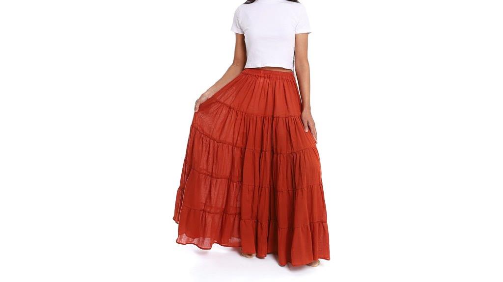 cotton ruffle maxi skirt