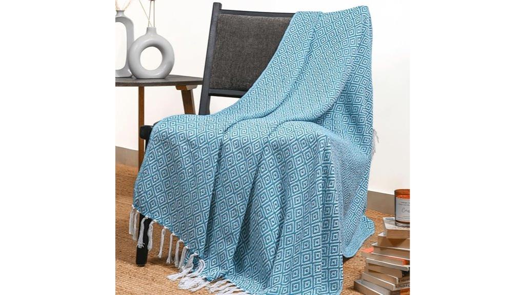cotton tassel throw blanket