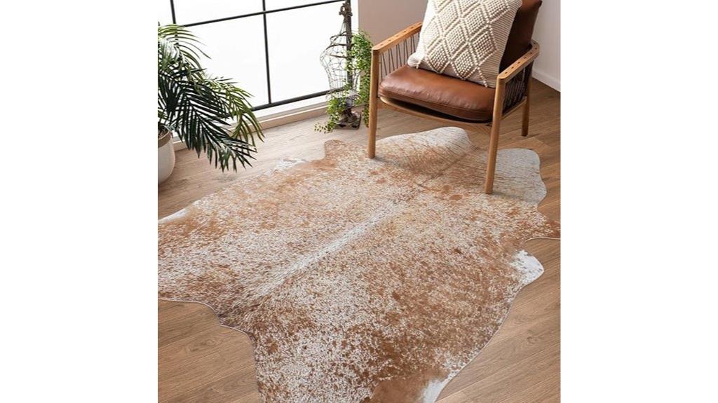cow print faux rug