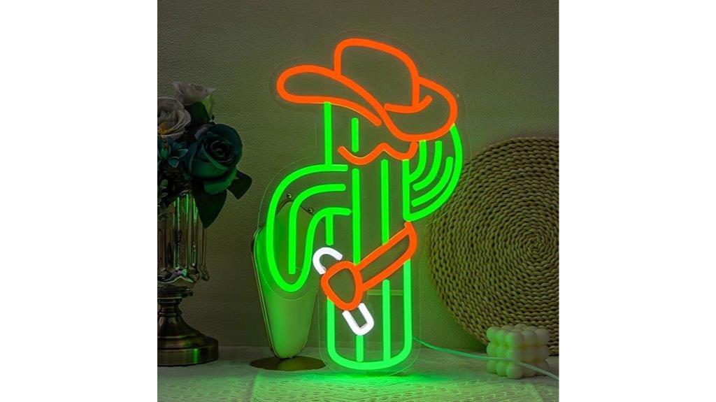 cowboy hat neon sign