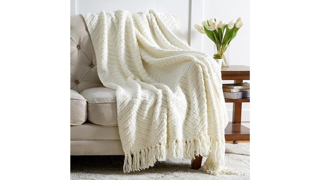 cream couch throw blanket