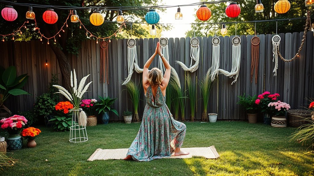 create a peaceful backyard yoga space