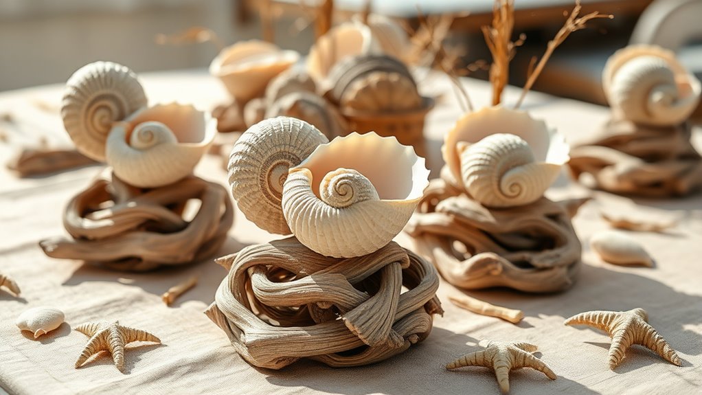 create textured coastal centerpiece