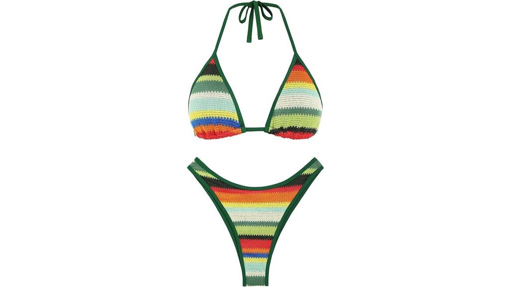 crochet halter bikini set