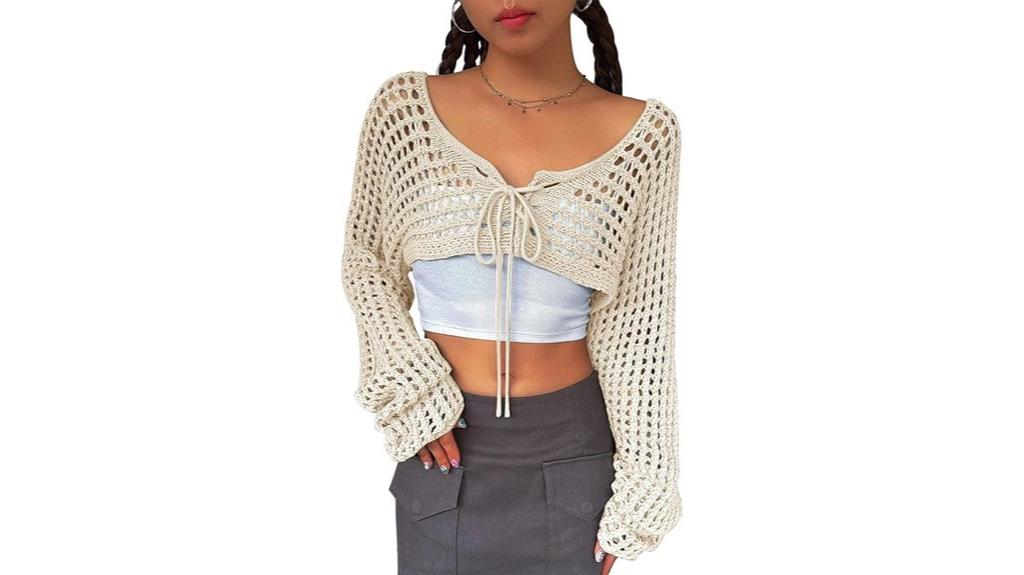 crochet tie front cardigan