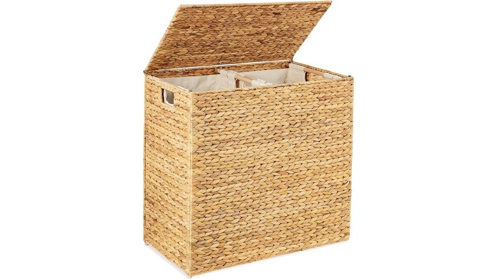 dual compartment laundry hamper