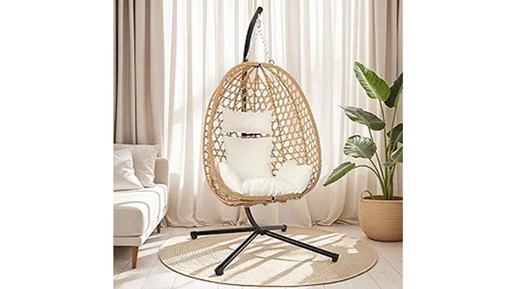 egg chair with stand
