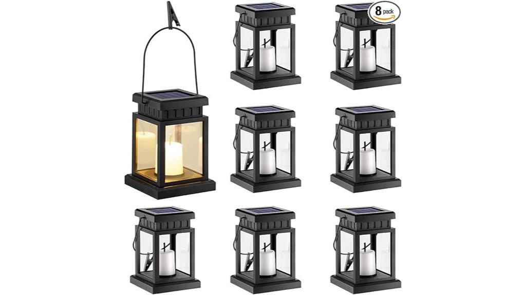 eight solar hanging lanterns