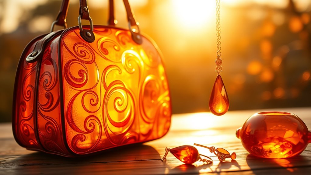 elegant amber glass accessories