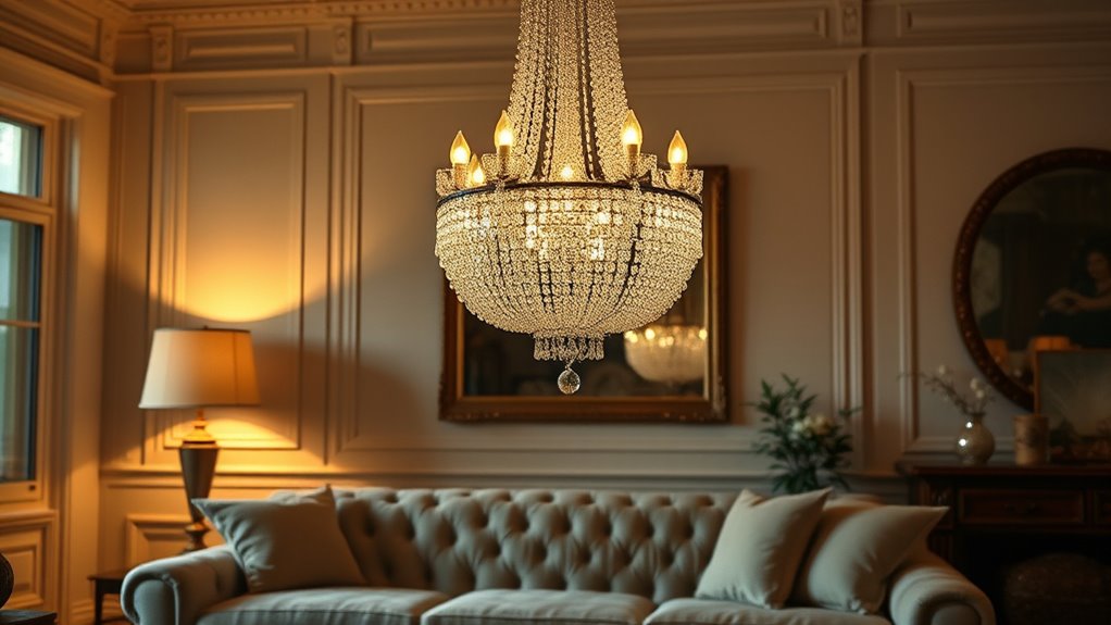 elegant beaded chandelier accents