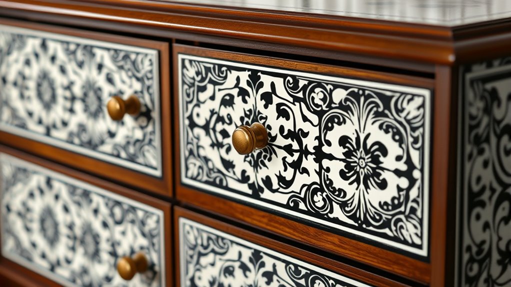 elegant bone inlay storage furniture