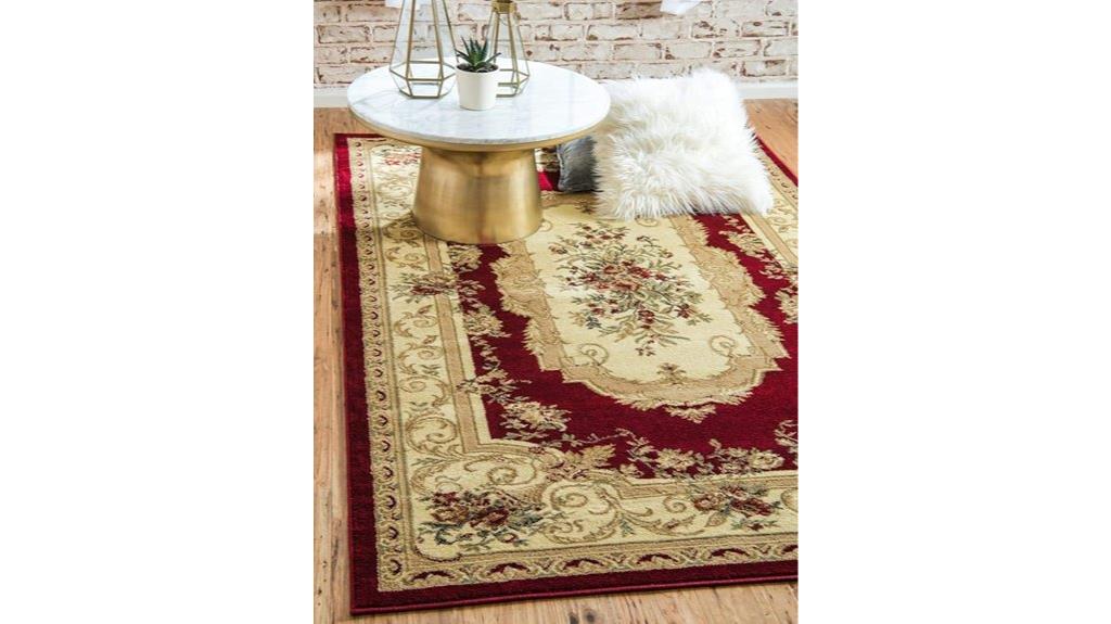elegant burgundy ivory rug