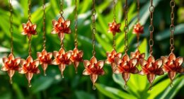 elegant copper lotus rain chains