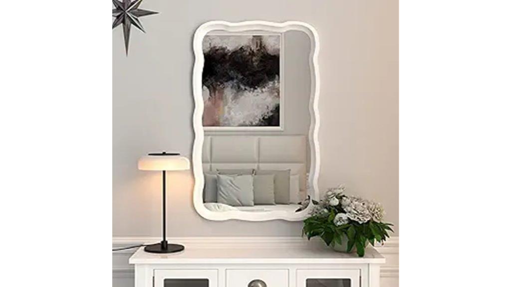 elegant curved wood mirror