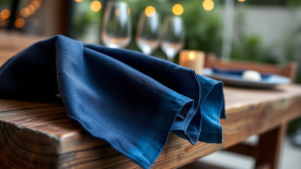 elegant indigo napkins