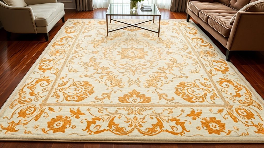 elegant ivory silk rugs