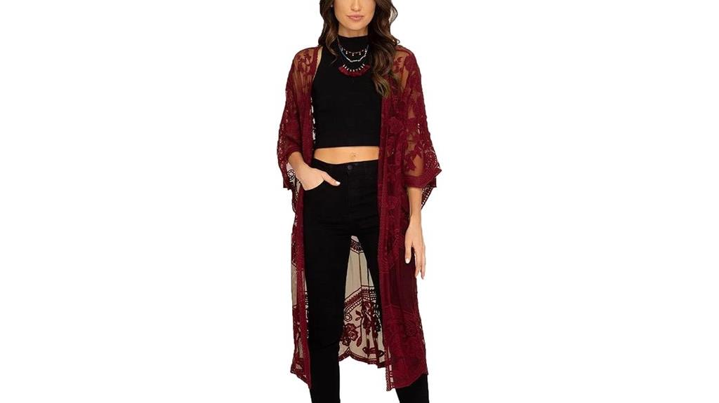 elegant lace kimono cardigan