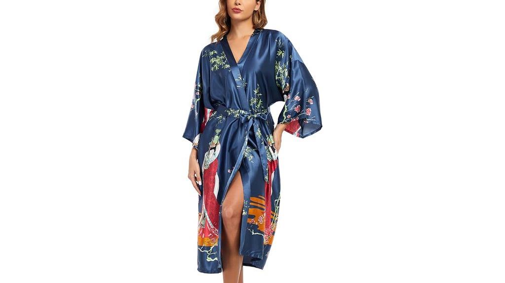 elegant satin kimono robes