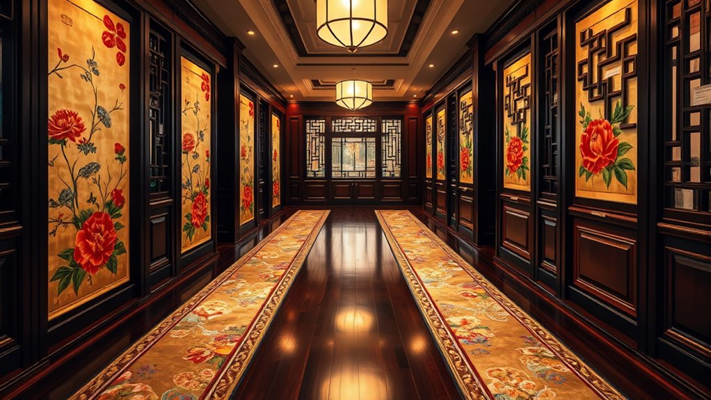 elegant silk hallway runners