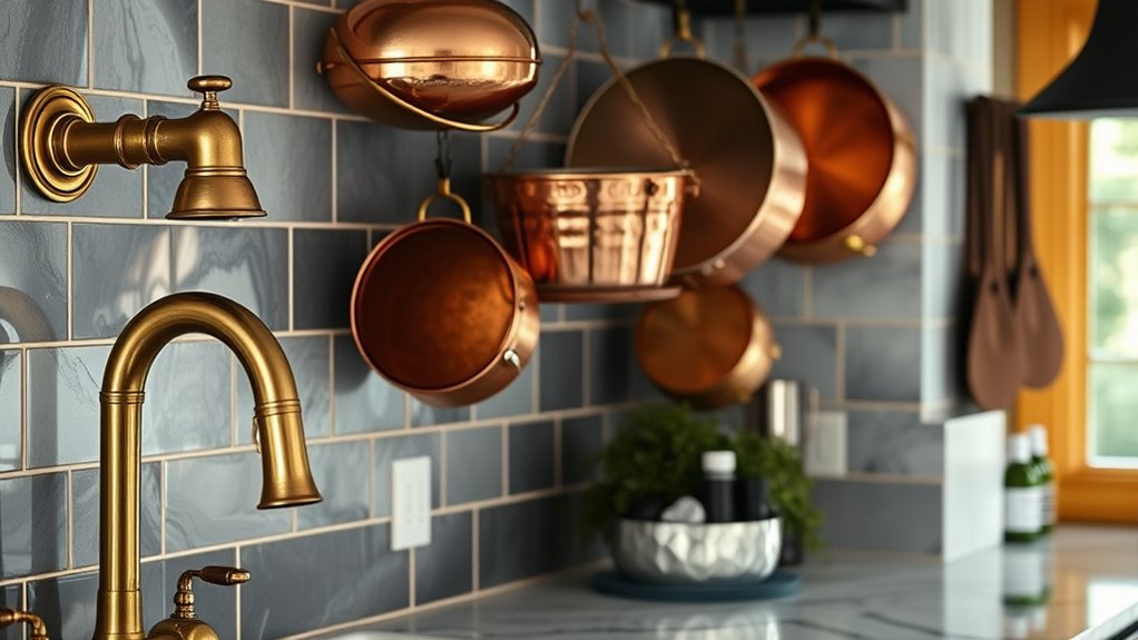 elegant warm metallic accents
