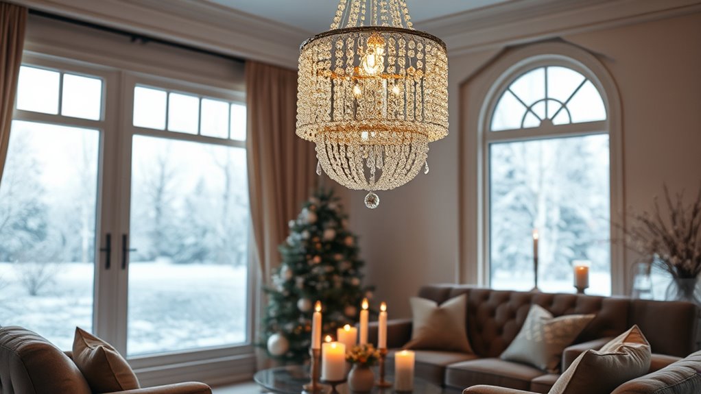 elegant winter beaded chandeliers