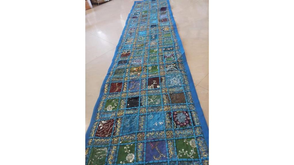 embroidered patchwork table runner