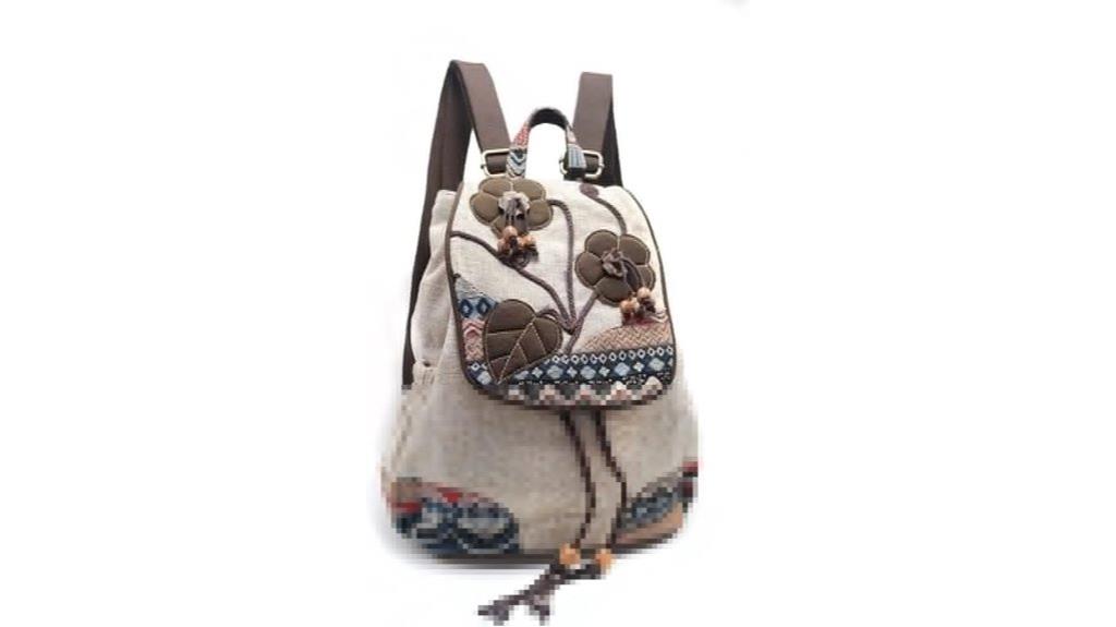 embroidered women s backpack purse