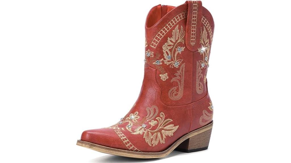 embroidery rhinestone cowboy boots
