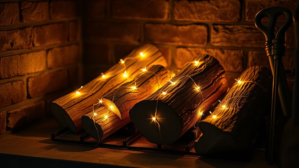 fairy light logs for fireplaces