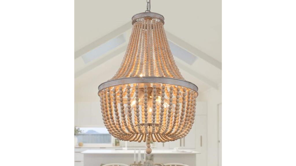 farmhouse oak white chandelier