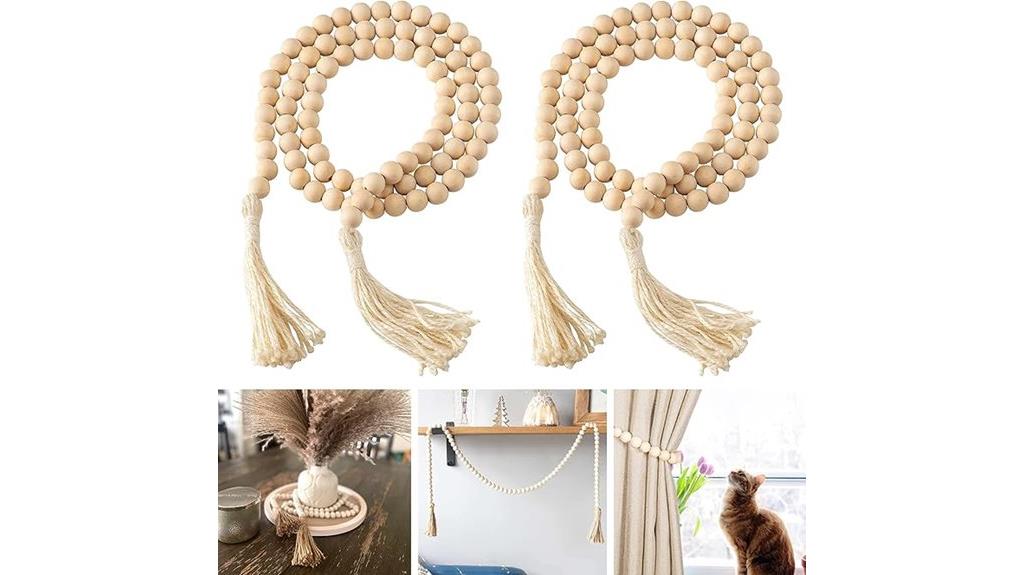 farmhouse wood beads garland