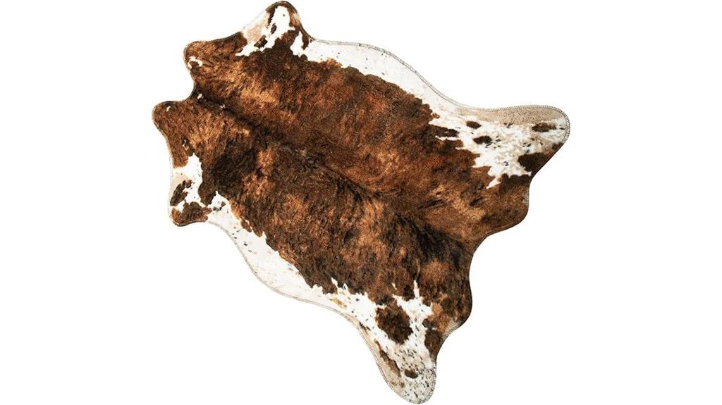 faux cowhide bedroom rug