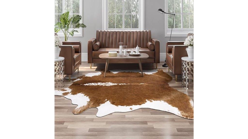 faux cowhide rug size