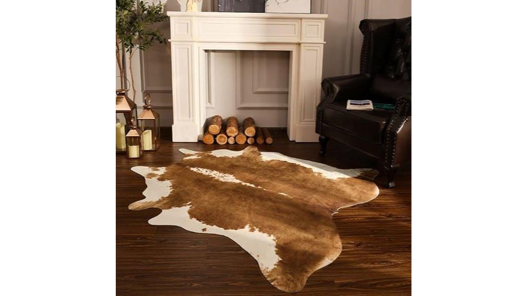 faux cowhide western rug