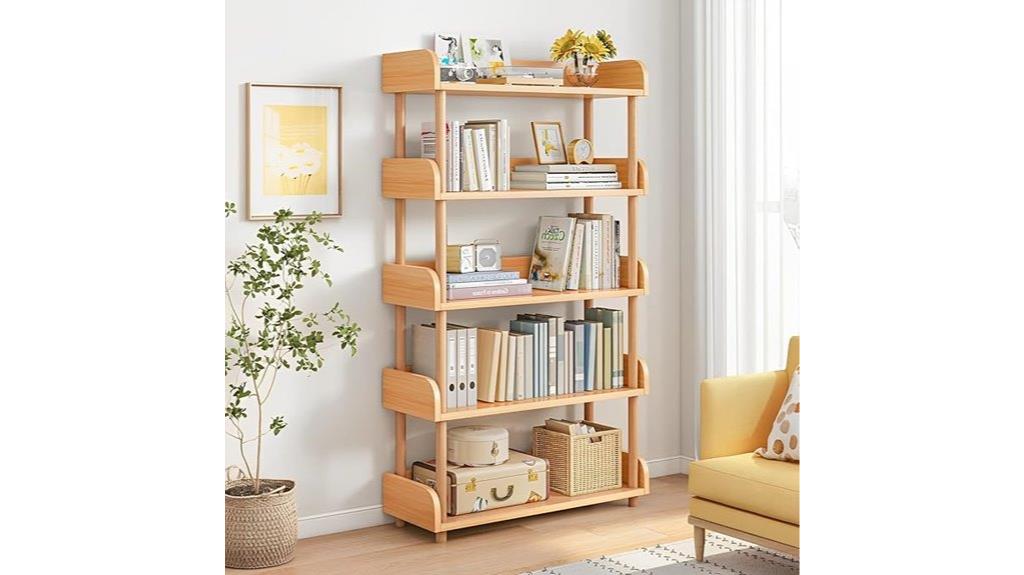 five level wooden book shelf