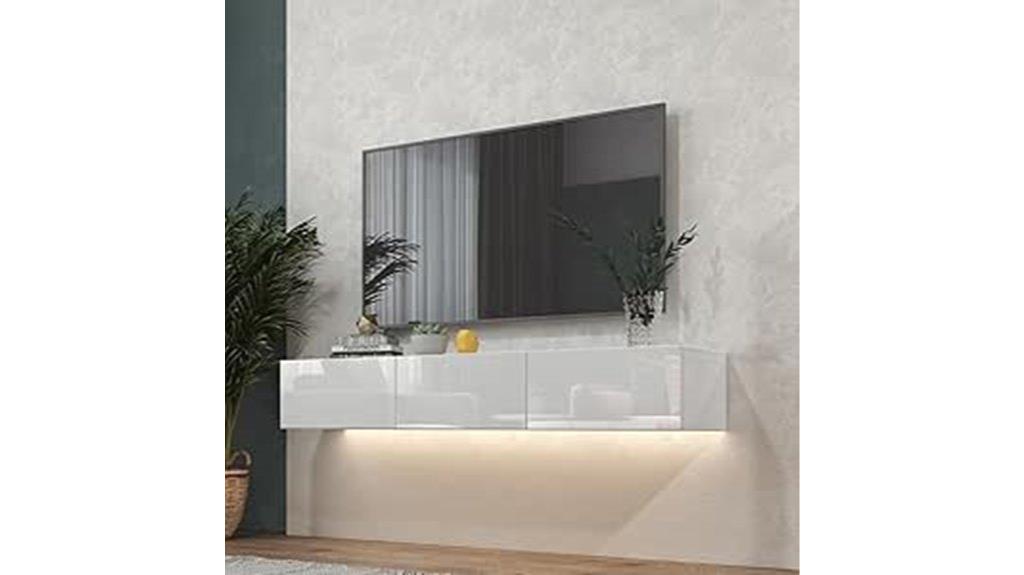 floating led tv stand