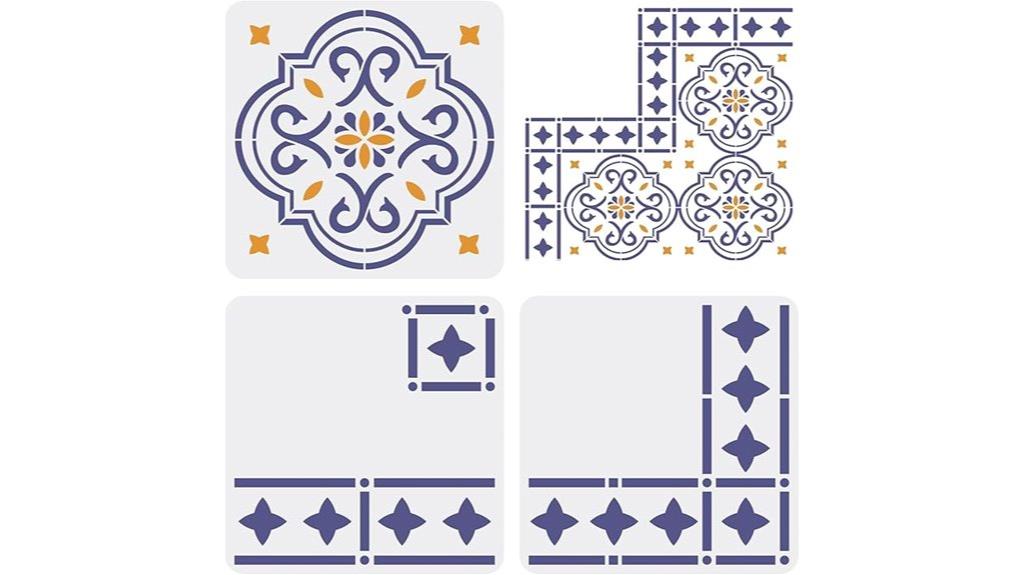 floor tile stencil set