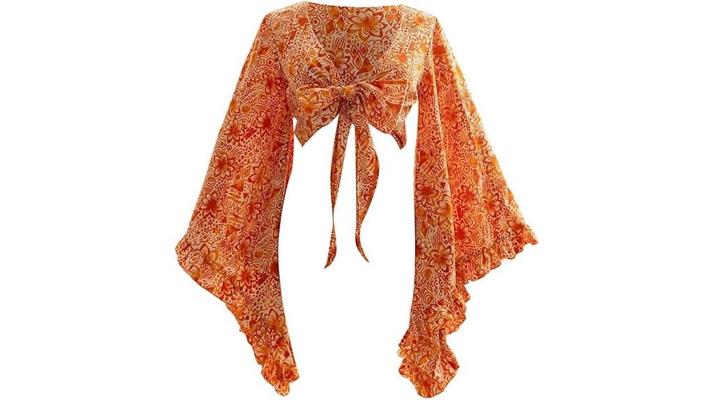 floral 70s hippie blouse