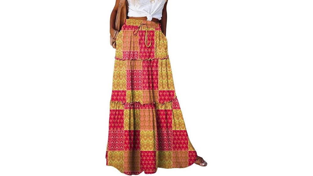 floral boho maxi skirt