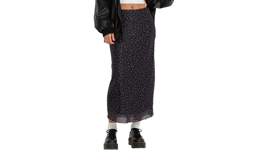 floral boho midi skirt