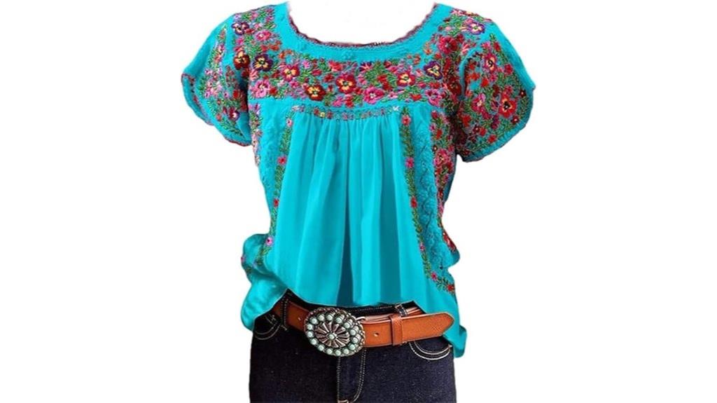 floral embroidered women s tops
