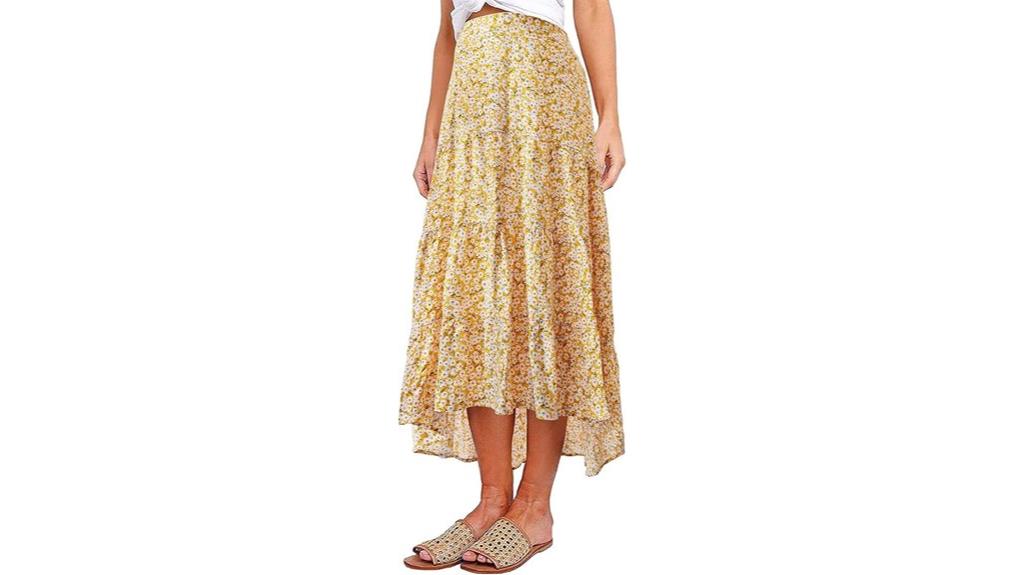 floral high waist midi