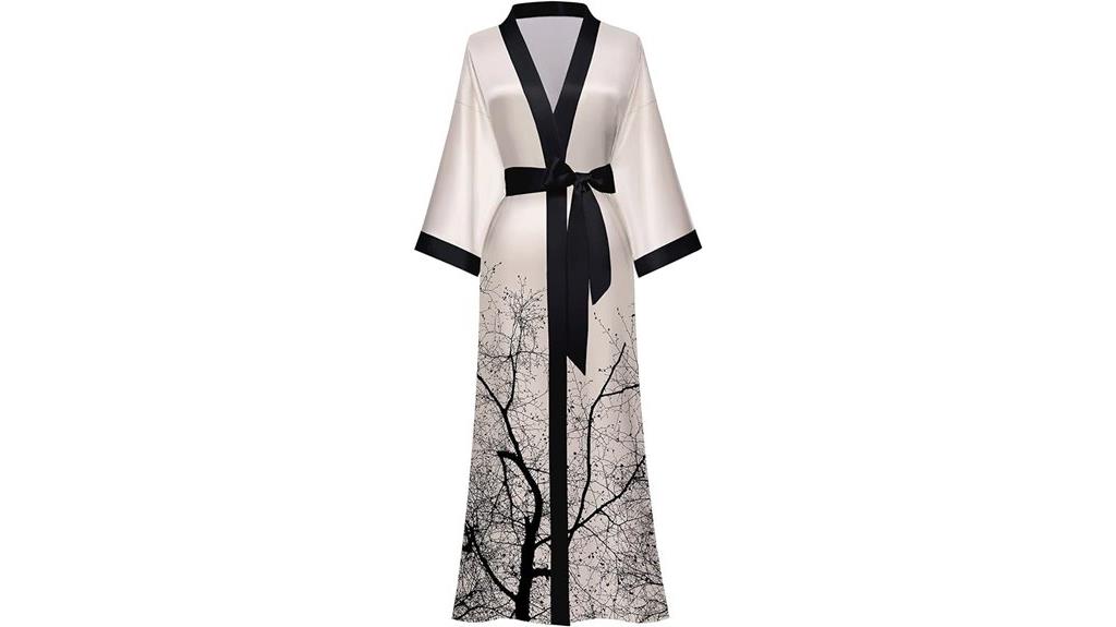 floral long kimono robe