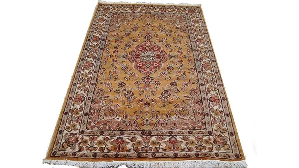 floral wool silk rug